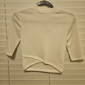 Forever 21 Cream Twist Crop Top